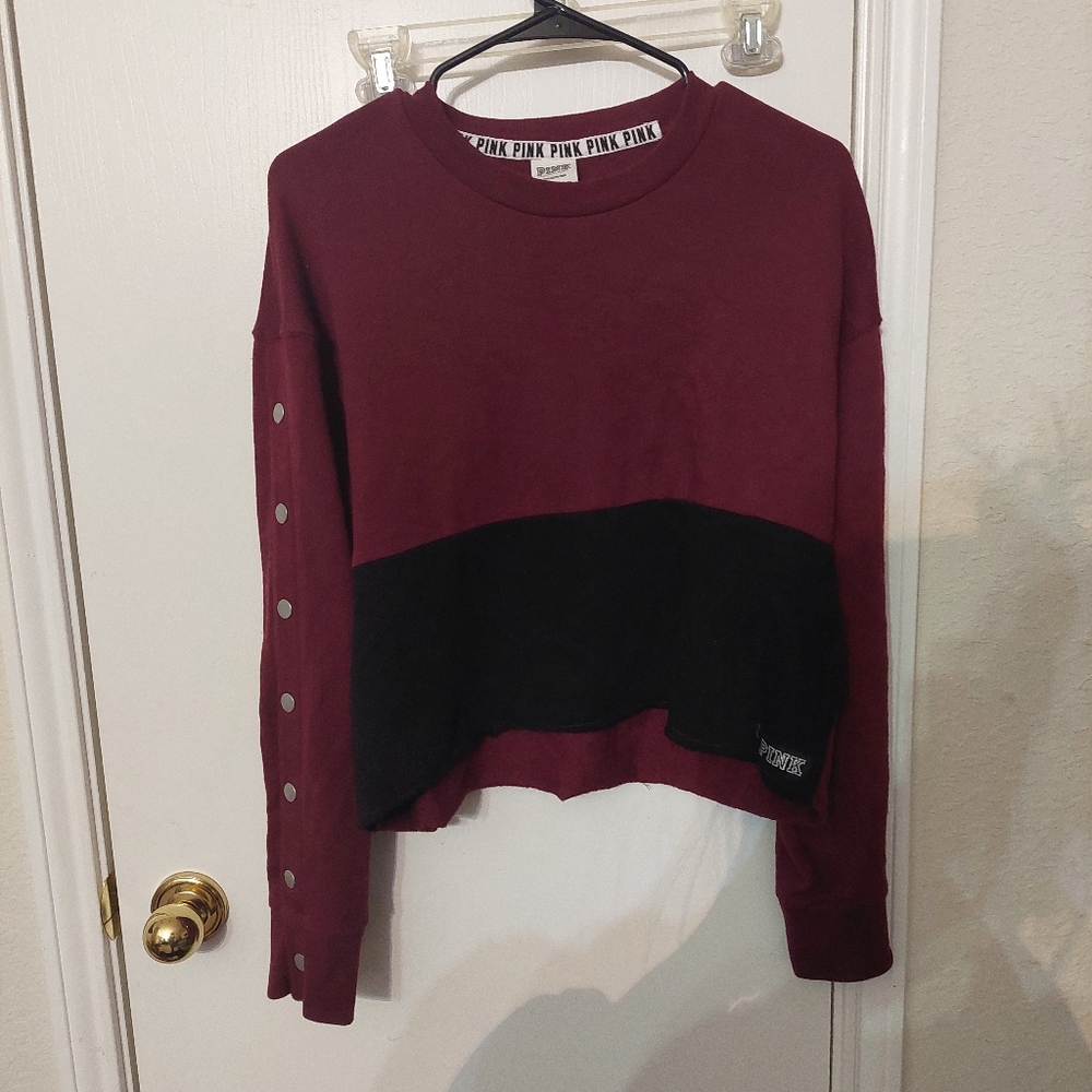 PINK long sleeve crop